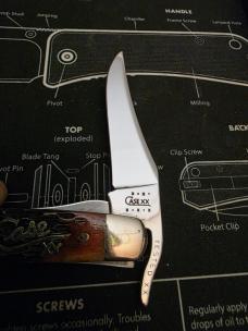 2001 Case XX Cranberry Bone Silver Script Russlock