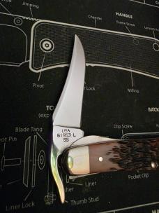 2001 Case XX Cranberry Bone Silver Script Russlock