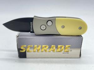 SCHRADE SCALB Extreme Survival Black Blade Drop Point Yellow Automatic w OMP