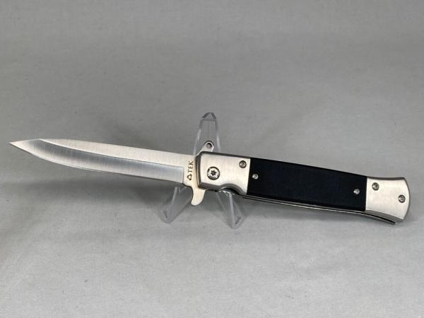 TEK SS Black & Chrome Spear Point Assisted Linerlock Flipper