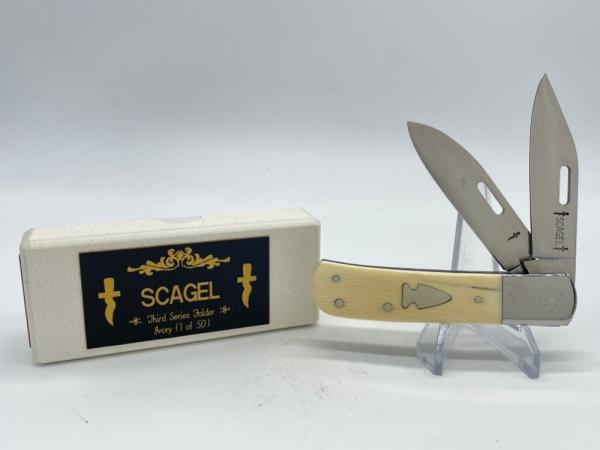 NORTHWOODS KNIVES Scagel Third Series Ivory Folder (1/50) w/ OMP Box NORTHWOODS KNIVES Scagel Third Series Ivory Folder (1/50) w/ OMP Box