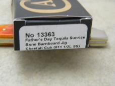 Case XX USA 611 1/2 Tequila Sunrise Father's Day Barnboard Cheetah Cub Knife NIB