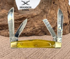 FROST CUTLERY  35quot 4 BLADE CONGRESS with 25quot MAIN BLADES amp YELLOW BONE  15