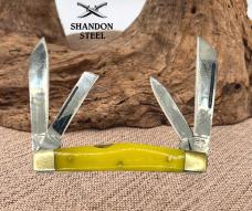 FROST CUTLERY  3.5" 4 BLADE CONGRESS with 2.5" MAIN BLADES & YELLOW BONE  (15)
