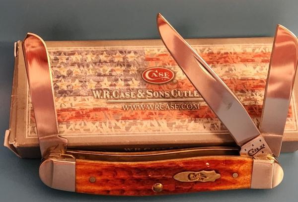 2015 Case Whiskey Bone Stockman 6318 with Pinched Bolsters