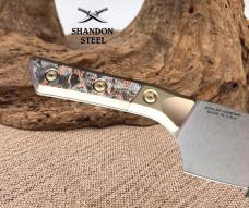 Microtech Santoku 6" Titanium Bolster Livewire CF Handle M390 3200B-1DLCLWCFS