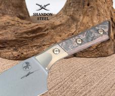 Microtech Santoku 6" Titanium Bolster Livewire CF Handle M390 3200B-1DLCLWCFS