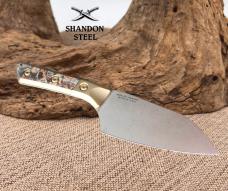 Microtech Santoku 6" Titanium Bolster Livewire CF Handle M390 3200B-1DLCLWCFS