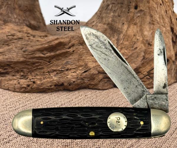 Pal Cutlery Co USA 2 Blade Cattle Knife 3.75” Folding Pocket Knife Vintage (108) Pal Cutlery Co USA 2 Blade Cattle Knife 3.75” Folding Pocket Knife Vintage (108)