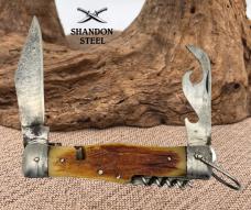 HOBO VTG Folding Pocket Camping Survival Scout Knife Caron Made In Japan (103)