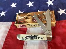 2011 Case xx Mini Trapper (mdl# 6207 SS) w/ Natural Bone Handles + In God We Trust  & Eagle