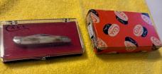 Vintage 1978 Case XX Appaloosa Bone Peanut knife. Original Pumpkin Box & Presentation Case. 