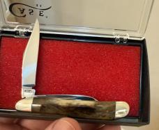 Vintage 1978 Case XX Appaloosa Bone Peanut knife. Original Pumpkin Box & Presentation Case. 