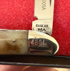 Vintage 1978 Case XX Appaloosa Bone Peanut knife. Original Pumpkin Box & Presentation Case. 