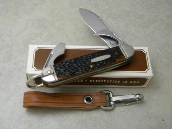 Western USA S-901 D Delrin Camp Scout Utility Knife & Leather Strap c.1980 - NIB (Brown Label) Western USA S-901 D Delrin Camp Scout Utility Knife & Leather Strap c.1980 - NIB (Brown Label)