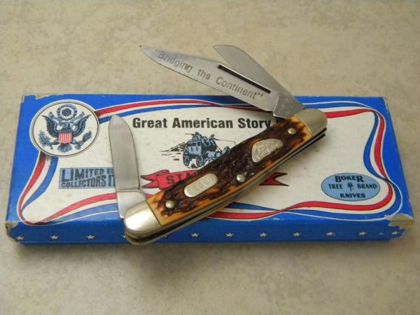 Boker USA "Bridging the Continent" Great American Story Delrin Stockman Knife NIB Boker USA "Bridging the Continent" Great American Story Delrin Stockman Knife NIB