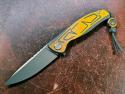 Shirogorov Knives - F95 Braces Duo Tone Grey & Yellow Ti Scales - Vanax37 Blade