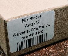 Shirogorov Knives - F95 Braces Duo Tone Grey & Yellow Ti Scales - Vanax37 Blade