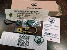 Shirogorov Knives - F95 Braces Duo Tone Grey & Yellow Ti Scales - Vanax37 Blade