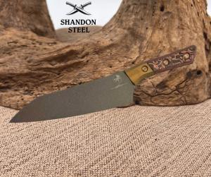 Microtech Chef Knife Titanium Bolster Livewire CF Handle M390 3000B-1DLCLWCFS