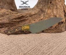 Microtech Chef Knife Titanium Bolster Livewire CF Handle M390 3000B-1DLCLWCFS