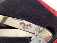 Case xx Civil War Trapper w/ Blue and Grey Bone Handles -NOS 