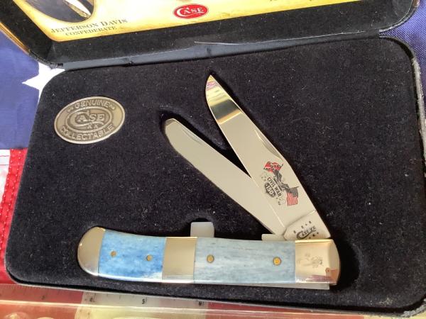 Case xx Civil War Trapper w/ Blue and Grey Bone Handles -NOS 