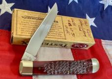 Case xx Gator Club Trapper w/ Red Bone Handles -NOS and Number 17 of 50