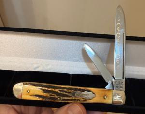 1990 Case XX 52019 SS Stag English Jack Knife Case Collector Club MINT W/Box & COA. 