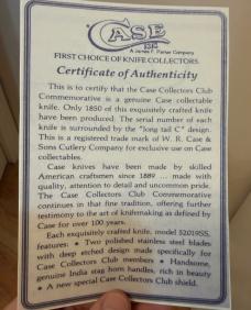 1990 Case XX 52019 SS Stag English Jack Knife Case Collector Club MINT W/Box & COA. 