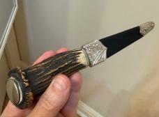 Vintage J. Nowill & Sons Sheffield Sgian Dubh Stag Horn Scottish Dirk Knife