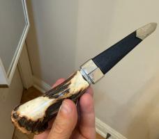 Vintage J. Nowill & Sons Sheffield Sgian Dubh Stag Horn Scottish Dirk Knife