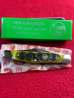 Hen amp Rooster German pocket knife 3 blade bone new nos congress