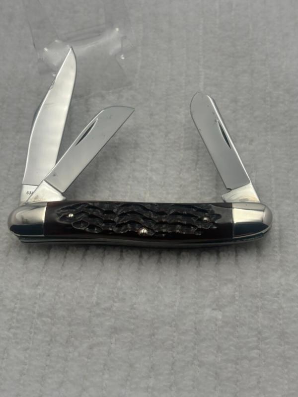 Case XX USA 1976 4 Dot #6347HB 3 Blade Stockman Pocket Knife (137) Case XX USA 1976 4 Dot #6347HB 3 Blade Stockman Pocket Knife (137)