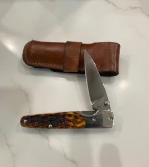 Case 2012 Amber bone Slimlock like new in with original sheath Sorry no box