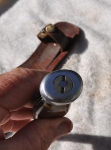 KA-BAR 1930s 8" OAL Little Use Celluloid 2 Piece HandlesOriginal Sheath Thumb Ramp Owner Found!