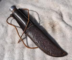 ROMO Rosenbaum & Mogal 9 1/4" OAL Original Sheath Stacked Leather Solingen Germany Spacers
