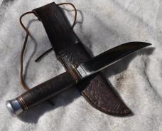 ROMO Rosenbaum & Mogal 9 1/4" OAL Original Sheath Stacked Leather Solingen Germany Spacers