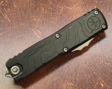 Microtech UTX-85 Gen IV Black Topographic Deep Engraved Apocalyptic 12304TP-10AP