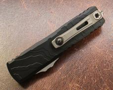 Microtech UTX-85 Gen IV Black Topographic Deep Engraved Apocalyptic 12304TP-10AP