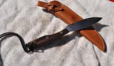Grohmann DH Russell #1s Stainless Belt Knife Canada Mint Original Sheath Rosewood Handle Lanyard 