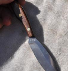 Grohmann DH Russell #1s Stainless Belt Knife Canada Mint Original Sheath Rosewood Handle Lanyard 