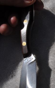Grohmann DH Russell #1s Stainless Belt Knife Canada Mint Original Sheath Rosewood Handle Lanyard 