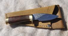 Mexican Fixed Blade Bocote Wood Brass 1/2 Guard Full Tang 5 3/4" OAL Older Knife  No Sign Of Use