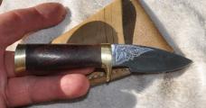 Mexican Fixed Blade Bocote Wood Brass 1/2 Guard Full Tang 5 3/4" OAL Older Knife  No Sign Of Use