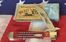Spectacular 2005 Old Red Case xx Cheetah (Mdl# 6111 1/2 L SS) w Sweet Red Bone Handles in Orig box