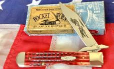 Spectacular 2005 Old Red Case xx Cheetah (Mdl# 6111 1/2 L SS) w Sweet Red Bone Handles in Orig box