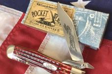 Spectacular 2005 Old Red Case xx Cheetah (Mdl# 6111 1/2 L SS) w Sweet Red Bone Handles in Orig box