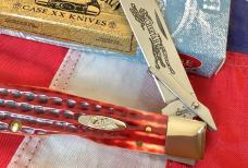 Spectacular 2005 Old Red Case xx Cheetah (Mdl# 6111 1/2 L SS) w Sweet Red Bone Handles in Orig box