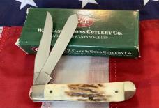 2000 Case xx Medium Trapper w/ Fatboy Wide Vintage Stag Handles (mdl# v5207 SS) NOS in Orig box